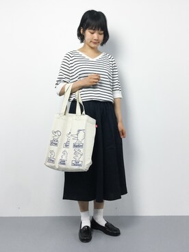 「One deux boo（ワンドゥーブー）のアイテム（バッグ）」を使った、372☺︎さん（レディース・154cm）の夏コーディネート