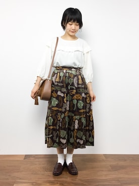「chambre de charme（シャンブルドゥシャーム）のアイテム（スカート）」を使った、372☺︎さん（レディース・154cm）の夏コーディネート