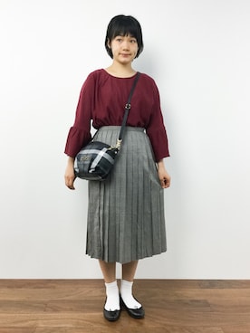 「Factor=（ファクターイコール）のアイテム（スカート）」を使った、372☺︎さん（レディース・154cm）の秋コーディネート