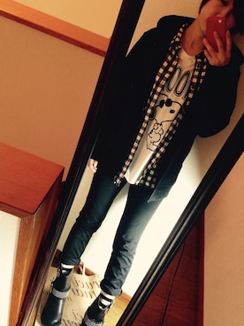 「ロールアップ」｜「アイテム（ラッピングキット）」を使った、かたじゅんさん（レディース・161cm）の秋コーディネート