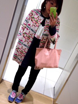 「Rodeo Crowns（ロデオクラウンズ）のアイテム（ダッフルコート）」を使った、かたじゅんさん（レディース・161cm）の春コーディネート