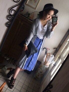 「Honeys（ハニーズ）のアイテム（クラッチバッグ）」を使った、やんす。さん（レディース・158cm）の秋コーディネート