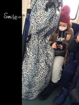 「スウェット×シャツ」｜「アイテム（モッズコート）」を使った、Chi～ha～さん（レディース・156cm）の冬コーディネート