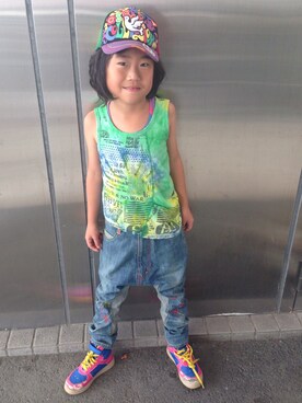 ◡̈*✧Rikky◡̈⃝☆*ﾟさん（キッズ・120cm）の夏コーディネート