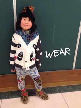 「アイテム（ブーツ）」を使った、◡̈*✧Rikky◡̈⃝☆*ﾟさん（キッズ・123cm）の冬コーディネート