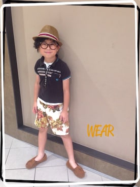 「アイテム（モカシン/デッキシューズ）」を使った、◡̈*✧Rikky◡̈⃝☆*ﾟさん（キッズ・127cm）の夏コーディネート