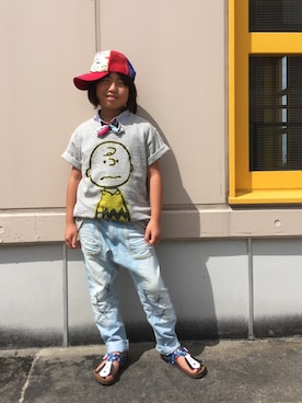 ◡̈*✧Rikky◡̈⃝☆*ﾟさん（キッズ・133cm）の夏コーディネート