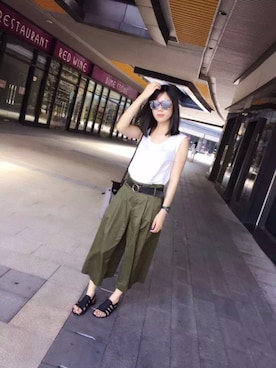 「HOMEMADEのアイテム」を使った、Lisa_J_Jさん（レディース・165cm）の夏コーディネート