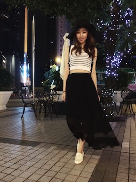 「lady」｜「アイテム（帽子）」を使った、littlem_mtさん（レディース・153cm）の夏コーディネート