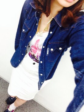 「BLUE BLUE（ブルーブルー）のアイテム（ジャケット/アウター）」を使った、かよさん（レディース・159cm）の春コーディネート