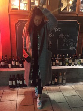 「ロングニット」｜「アイテム（その他）」を使った、@Kurumi¡!さん（レディース・161cm）の冬コーディネート