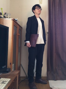 「フェリシモ（フェリシモ）のアイテム（セットアップ）」を使った、Su-sanさん（メンズ・165cm）の秋コーディネート