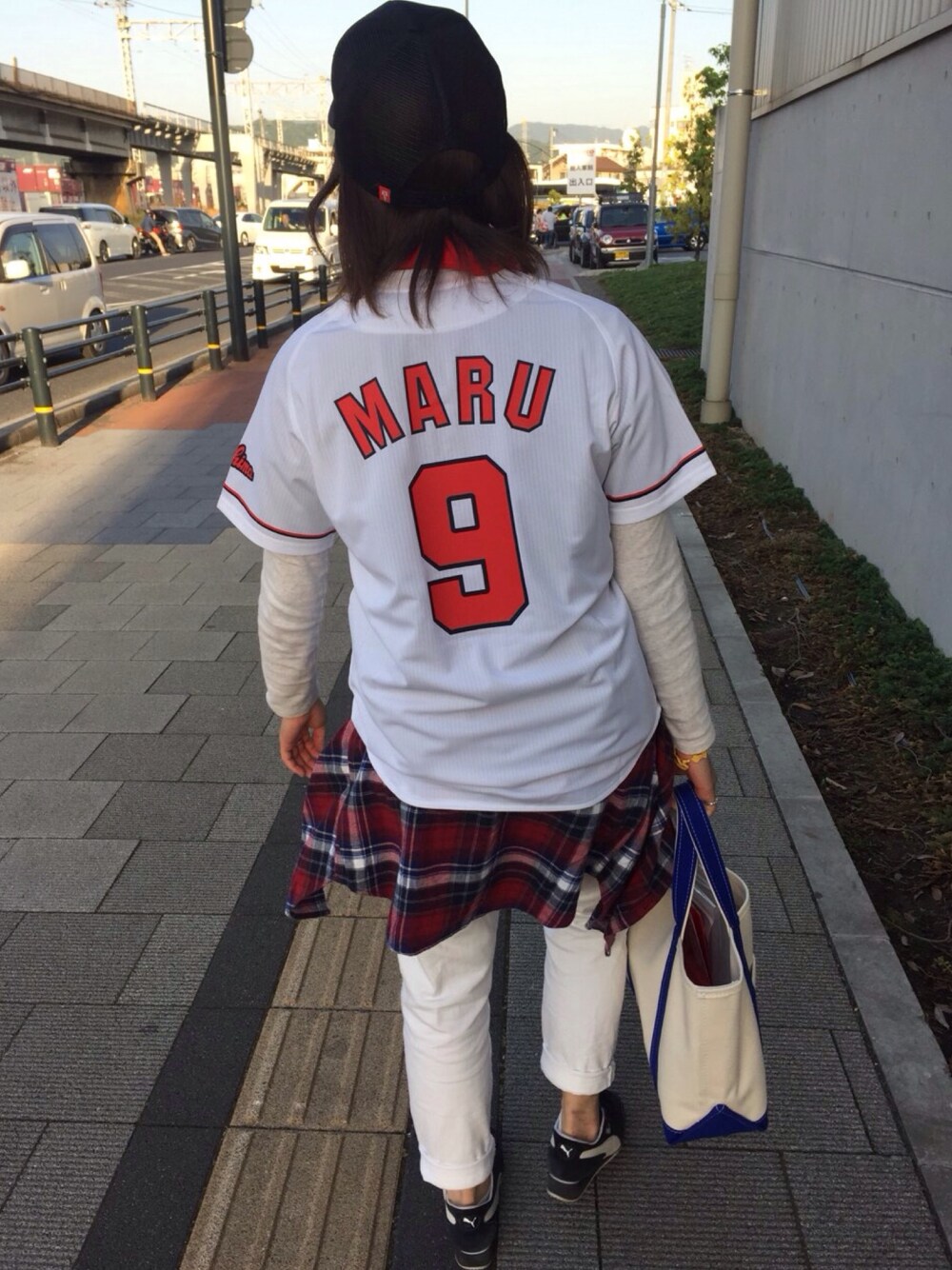 「ゴールデンウィーク、こどもの日、2年連続⚾︎、広島カープ、カープ女子、丸ちゃん、ボロ勝ち」｜「広島カープのアイテム（その他トップス、ホワイト系）」を使った、るみさん（レディース・158cm）の春コーディネートの1枚目の写真