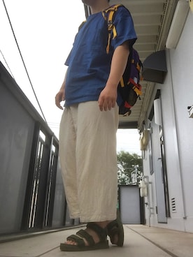 「MALAIKA（マライカ）のアイテム（パンツ）」を使った、かくさん（メンズ・159cm）の夏コーディネート