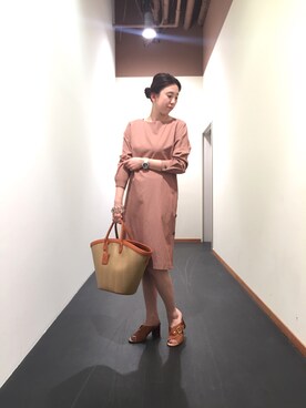 Adam Et Rope アダムエロペ のワンピース ピンク系 を使った人気ファッションコーディネート Wear