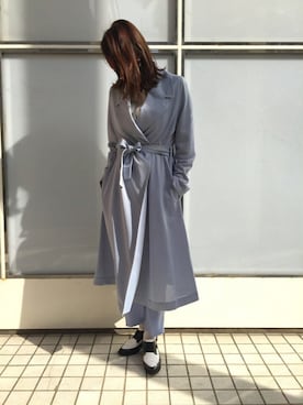 「Aラインコート」｜「アイテム（トレンチコート）」を使った、Masumi Yamadaさん（レディース・164cm）の春コーディネート