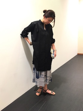 「ADAM ET ROPE'（アダムエロペ）のアイテム（チュニック）」を使った、Masumi Yamadaさん（レディース・164cm）の春コーディネート