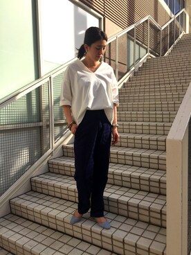 「CHEVRE（シェーブル）のアイテム」を使った、Masumi Yamadaさん（レディース・164cm）の春コーディネート