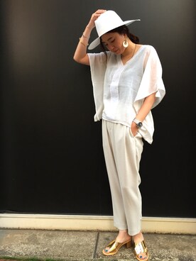 「STAR MELA（スターメラ）のアイテム」を使った、Masumi Yamadaさん（レディース・164cm）の春コーディネート