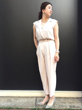 「ADAM ET ROPE'（アダムエロペ）のアイテム（つなぎ/オールインワン）」を使った、Masumi Yamadaさん（レディース・164cm）の春コーディネート