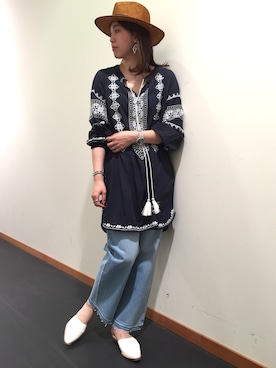 「バブーサンダル」｜Masumi Yamadaさん（レディース・164cm）の夏コーディネート