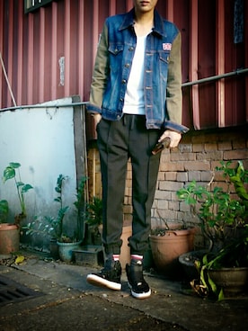 「ink（インク）のアイテム」を使った、easonさん（キッズ・175cm）の秋コーディネート