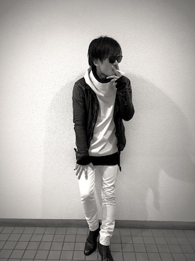 「LAD MUSICIAN（ラッドミュージシャン）のアイテム（その他アウター）」を使った、白黒つけ太郎さん（メンズ・173cm）の冬コーディネート