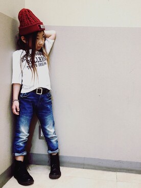 「ROLLERS（ローラーズ）のアイテム」を使った、a_coco_aさん（キッズ・123cm）の春コーディネート