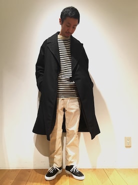 「COMOLI（コモリ）のアイテム（その他アウター）」を使った、fujiwaraさん（メンズ・168cm）の秋コーディネート