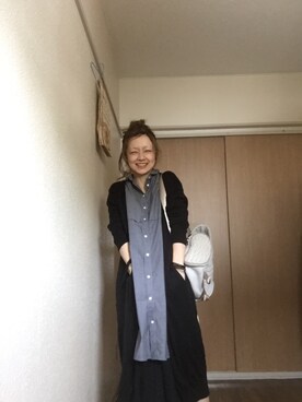 「go slow caravan（ゴースローキャラバン）のアイテム（バックパック/リュック）」を使った、ぼんさん（レディース・155cm）の春コーディネート