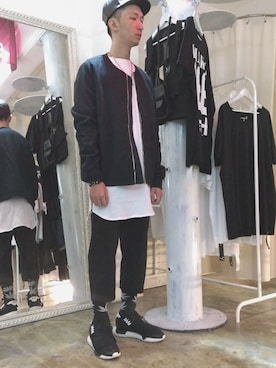 「IMMENSE（イメンス）のアイテム（ブルゾン）」を使った、游宗翰さん（メンズ・173cm）の冬コーディネート