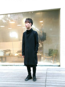 「IMMENSE（イメンス）のアイテム」を使った、游宗翰さん（メンズ・173cm）の冬コーディネート