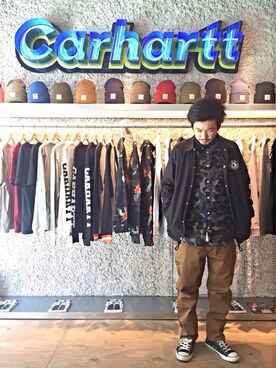 「Carhartt（カーハート）のアイテム（ナイロンジャケット）」を使った、hayatoさん（メンズ・165cm）の春コーディネート