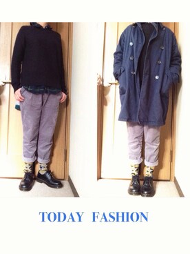 「Dr. Martens（ドクターマーチン）のDr.Martens (ドクターマーチン)/1461 3EYE GIBSON SHOES（その他シューズ）」を使った、まなみにーさん（レディース・163cm）の冬コーディネート