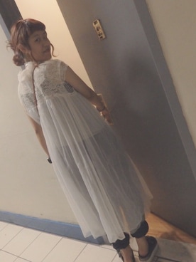 「Handmade（ハンドメイド）のアイテム（その他アウター）」を使った、hinaco sasakiさん（レディース・166cm）の夏コーディネート
