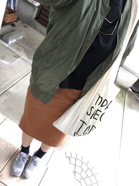 「ポケットＴシャツ」｜「アイテム（ブルゾン）」を使った、*naaa*さん（レディース・156cm）の冬コーディネート