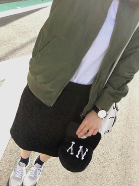 「ポケットＴシャツ」｜「アイテム（ブルゾン）」を使った、*naaa*さん（レディース・156cm）の春コーディネート