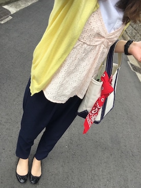 「ゆるパンツ」｜「アイテム（オールインワン・サロペット）」を使った、*naaa*さん（レディース・156cm）の春コーディネート