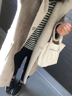 「Another Edition（アナザーエディション）のアイテム（ムートンコート）」を使った、*naaa*さん（レディース・156cm）の冬コーディネート