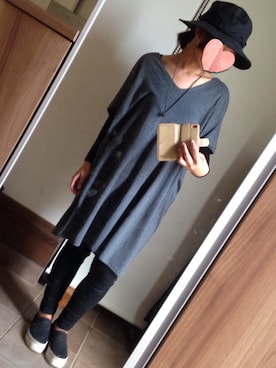「NET（ネット）のアイテム（チュニック）」を使った、ゆんさん（レディース・153cm）の春コーディネート
