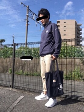 「airmax」｜「アイテム（ナイロンジャケット）」を使った、max190さん（メンズ・170cm）の秋コーディネート
