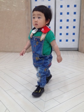「アイテム（キャスケット）」を使った、JOE COOLさん（キッズ・80cm）の夏コーディネート
