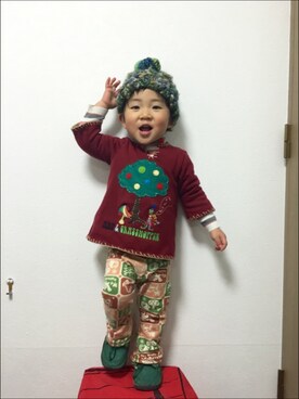 「BOOFOOWOO」｜JOE COOLさん（キッズ・90cm）の冬コーディネート