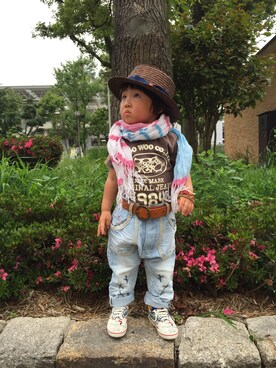 「BOOFOOWOO」｜JOE COOLさん（キッズ・90cm）の春コーディネート