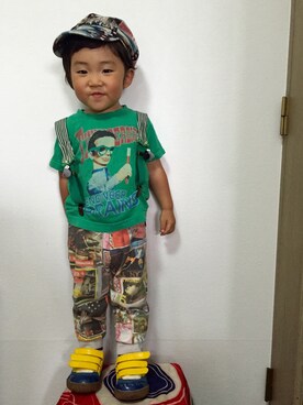 「BOOFOOWOO」｜JOE COOLさん（キッズ・90cm）の夏コーディネート