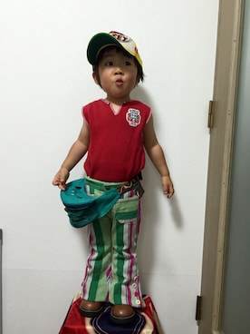 「BOOFOOWOO」｜「アイテム（その他）」を使った、JOE COOLさん（キッズ・90cm）の夏コーディネート