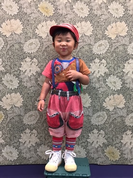 「BOOFOOWOO」｜「アイテム（その他）」を使った、JOE COOLさん（キッズ・90cm）の夏コーディネート