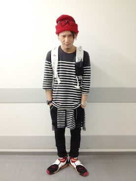 「アイテム（バックパック/リュック）」を使った、YUKIYA UENOさん（メンズ・169cm）の夏コーディネート