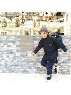 「Benrus（ベンラス）のアイテム」を使った、YUKIYA UENOさん（メンズ・169cm）の春コーディネート