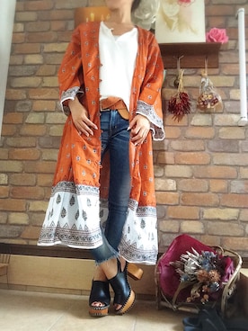 「Ungrid（アングリッド）のフレイドヘムストスリ（デニムパンツ）」を使った、Hi_kaさん（レディース・160cm）の夏コーディネート